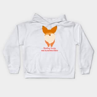 Stealing hearts and blasting farts, funny corgi butt design Kids Hoodie